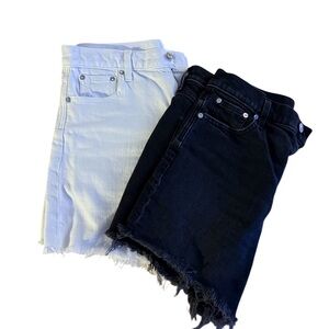 AYR White & Black Denim cut off shorts size 26